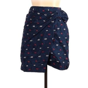 Banana Republic Blue Jacquard Faux Wrap Floral Skirt NWT Size 12 Style 797480-00